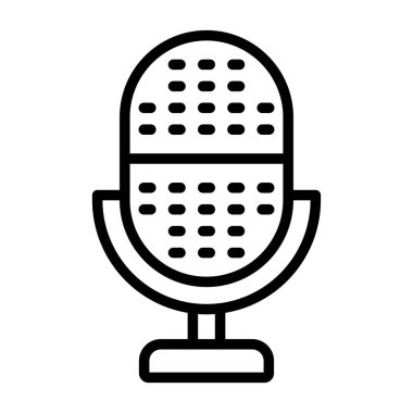 Mikrofon. Web simgesi basit illüstrasyon