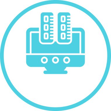 Masaüstü bilgisayar simgesi, vektör illüstrasyonu basit tasarım