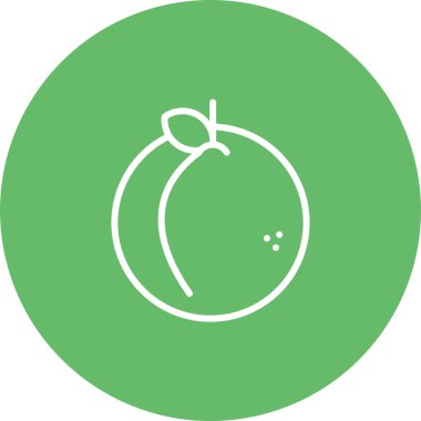 şeftali simgesi web basit illüstrasyon