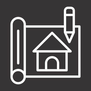 Ev Tasarımı simgesi, vektör illüstrasyonu