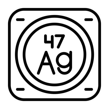 gümüş kimyasal element ağ basit illüstrasyon