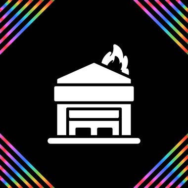 Yangın web simge vektör çizim