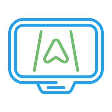 Gps Aygıt Vektör Satırı Simgesi Beyaz Arkaplanda İzole Edildi 