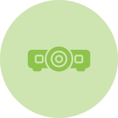 Web sitesi, Mobil, Sunum ve Logo Tasarımı için Projektör Simgesi. Vektör İllüstrasyonu