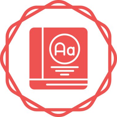 Sözlük web simgesi, basit vektör illüstrasyonu