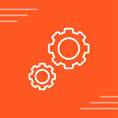 Gears web simgesi, basit vektör illüstrasyonu
