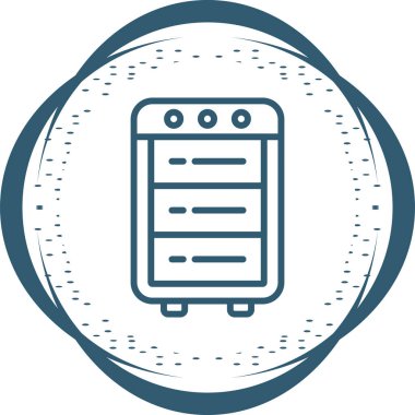 sunucu rafı simgesi, vektör illüstrasyonu 