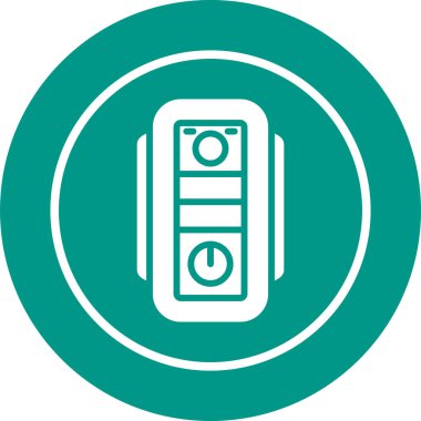 Masaüstü bilgisayar simgesi, vektör illüstrasyonu basit tasarım