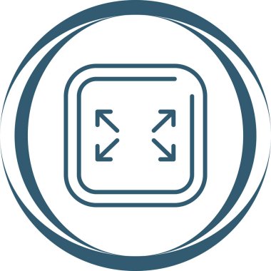 Tam Ekran Kare Simgesi, vektör illüstrasyonu 