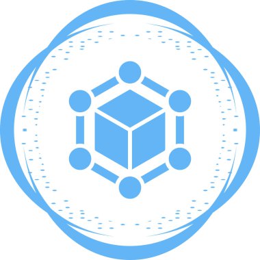 Blockchain web simgesi, basit vektör illüstrasyonu