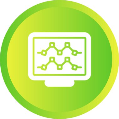 Masaüstü bilgisayar simgesi, vektör illüstrasyonu basit tasarım