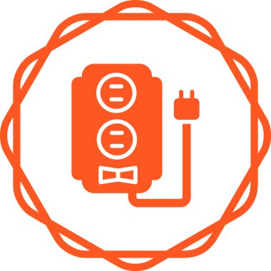 Surge Protector çizgi simgesi. Mobil konsept ve web tasarımı için doğrusal biçim işareti. Dalgaların Koruyucusu Güç Şeridi ana hatları vektör simgesi. Sembol, logo çizimi. Vektör grafikleri