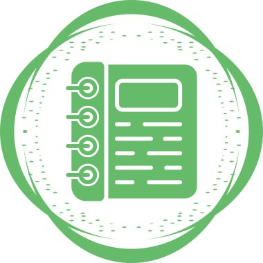 Spiral not defteri simgesi, vektör illüstrasyonu