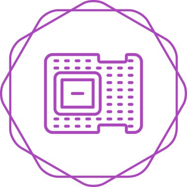 Bilgisayar İşlemcisi simgesi, vektör illüstrasyonu basit tasarım