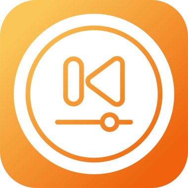 Video Önceki Parça Düğmesi simgesinin vektör illüstrasyonu