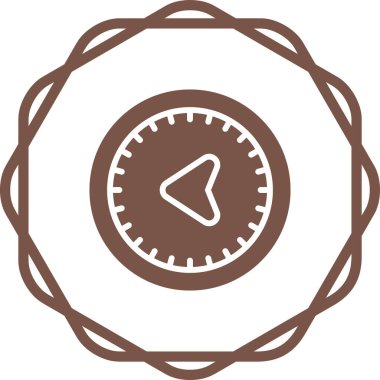 Batı yönü web illüstrasyonlu pusula simgesi