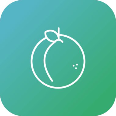 şeftali simgesi web basit illüstrasyon