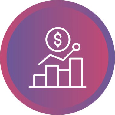 iş grafiği simgesi, basit vektör illüstrasyonu 