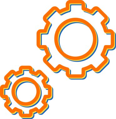 Gears web simgesi, basit vektör illüstrasyonu