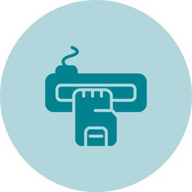 Kart Okuyucu simgesi, vektör illüstrasyonu basit tasarım