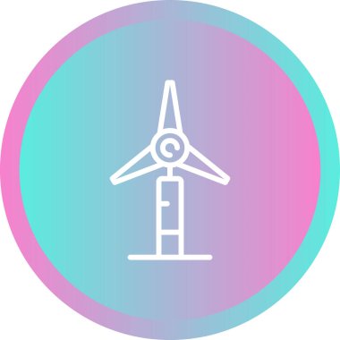 Rüzgar türbini simgesi vektör illüstrasyonu 