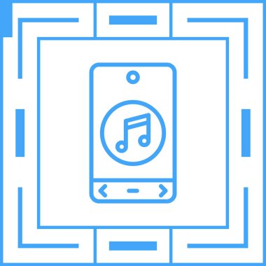 müzik mobil uygulama simgesi, müzik düğmesi. vektör illüstrasyonu 