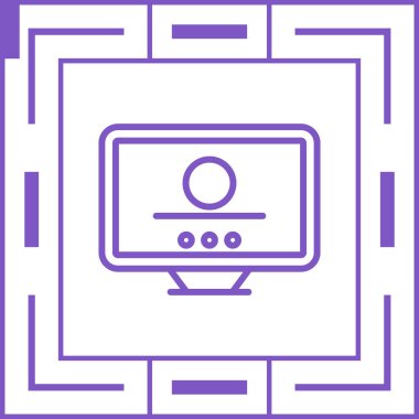 Masaüstü bilgisayar simgesi, vektör illüstrasyonu basit tasarım