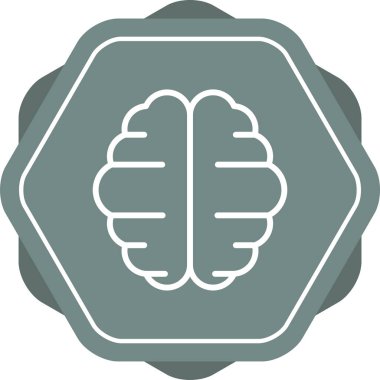 Beyin. Web simgesi basit illüstrasyon