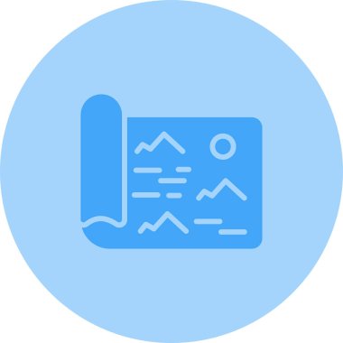 Bir harita simgesinin vektör illüstrasyonu