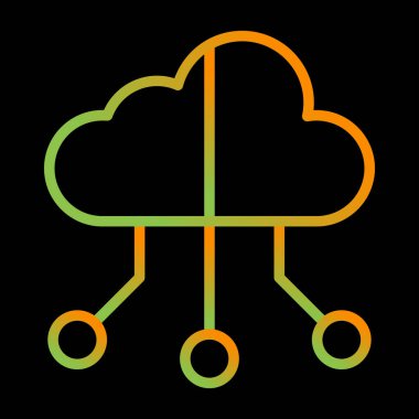 Melez Bulut Web simgesi basit illüstrasyon