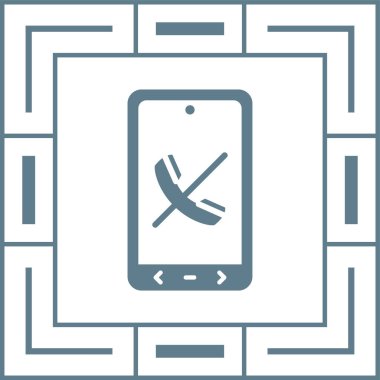 Bir çağrı sonu simgesinin vektör illüstrasyonu 