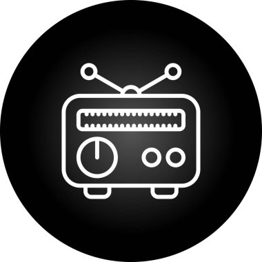 Radyo. Web simgesi vektör illüstrasyonu 