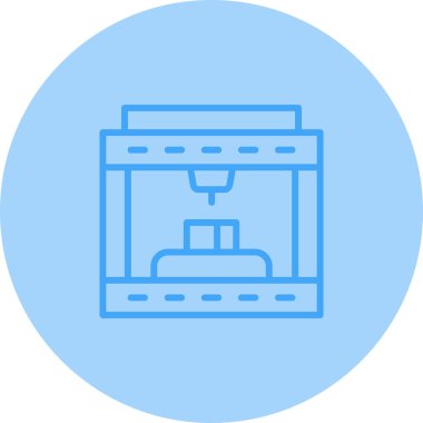 3D baskı simge vektör çizim  