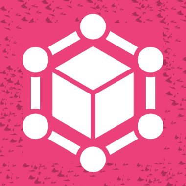 Blockchain web simgesi, basit vektör illüstrasyonu