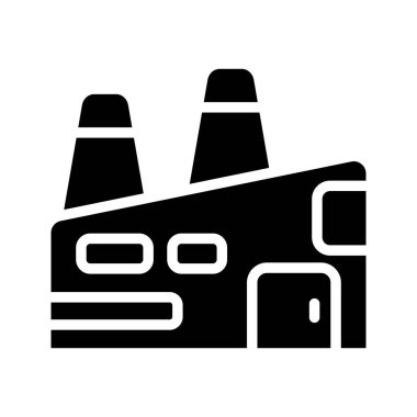 Fabrika Simgesi, Web Tasarımı Düğmesi, Vektör İllüstrasyonu