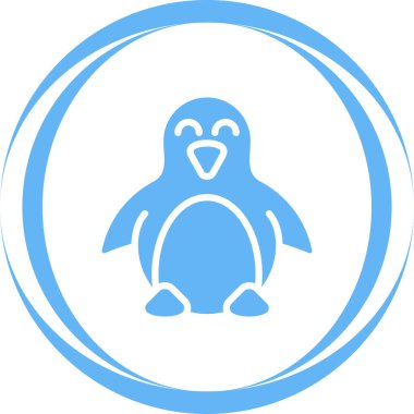 Penguen. Web simgesi basit tasarım 