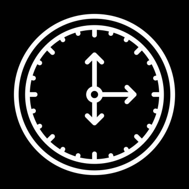 Saat web simgesi, basit vektör illüstrasyonu