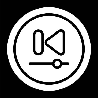Video Önceki Parça Düğmesi simgesinin vektör illüstrasyonu