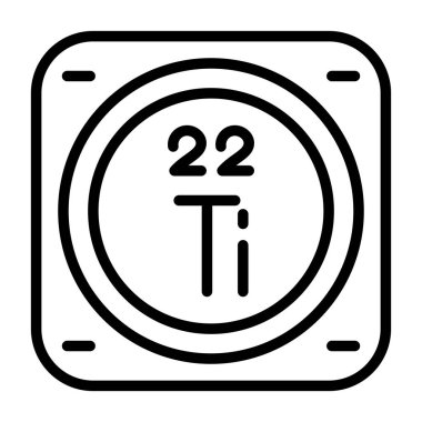 Periyodik tablonun Titanyum kimyasal elementinin web illüstrasyonu