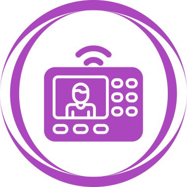 Video dahili iletişim izole edilmiş simgesi, düzenlenebilir felçli video kapı zili telefon vektör simgesi