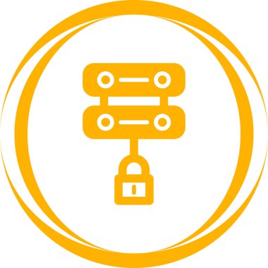 Sunucu Güvenlik simgesi, vektör illüstrasyonu basit tasarım