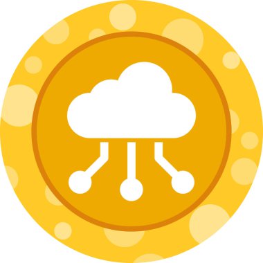 Melez Bulut Web simgesi basit illüstrasyon