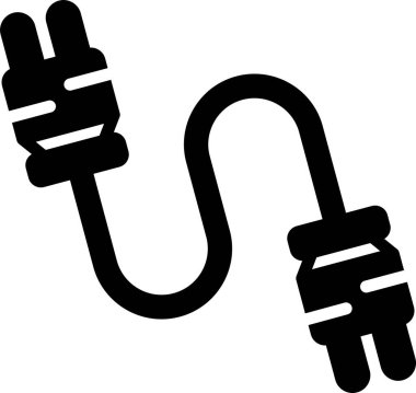 Beyaz Arkaplanda Kablo Bağlantıları Simgesi İzole Edildi 