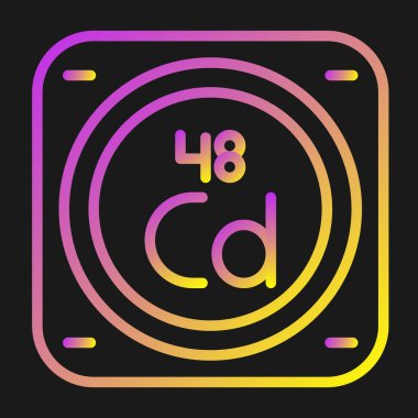 Cadmium kimyasal işaret simgesi, web illüstrasyonu