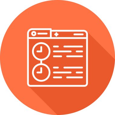 Zaman çizelgesi web simgesi, vektör illüstrasyonu 