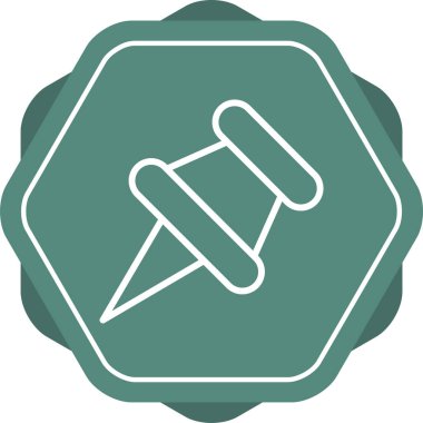 Pushpin simgesi. Web basit illüstrasyonu
