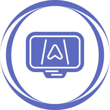 Gps Aygıt Vektör Satırı Simgesi Beyaz Arkaplanda İzole Edildi 