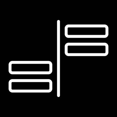 Yatay Hizalama Ağ ikonu vektör çizimi