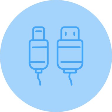  Usb Kablo ağ simgesi vektör illüstrasyonu 