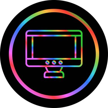 masaüstü monitörü web simgesi, vektör illüstrasyonu
